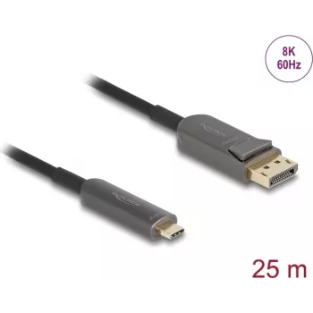 Aktiivinen optinen kaapeli DELOCK USB-C - DisplayPort 25,00 m (malli 81608)