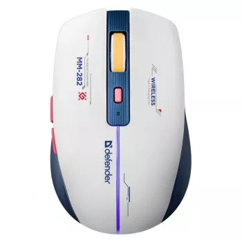 Langaton pelihiiri DEFENDER MM-282 RF — molempikätinen, optinen 1800 DPI, 5 painiketta, USB, paristokäyttöinen