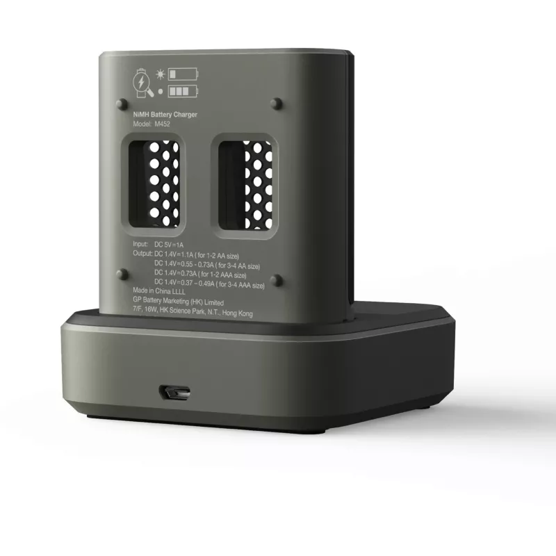 Akkulaturin telakka-asema GP M452 NiMH Micro AAA, Mignon AA -akuille