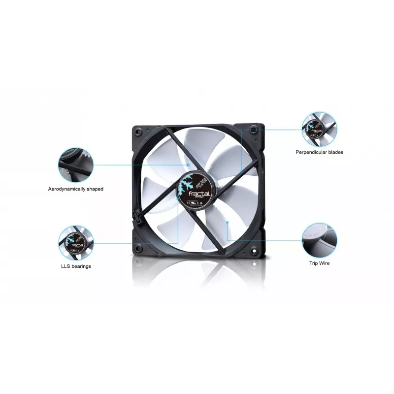 Tuuletin Fractal Design Dynamic X2 14 cm musta valkoinen