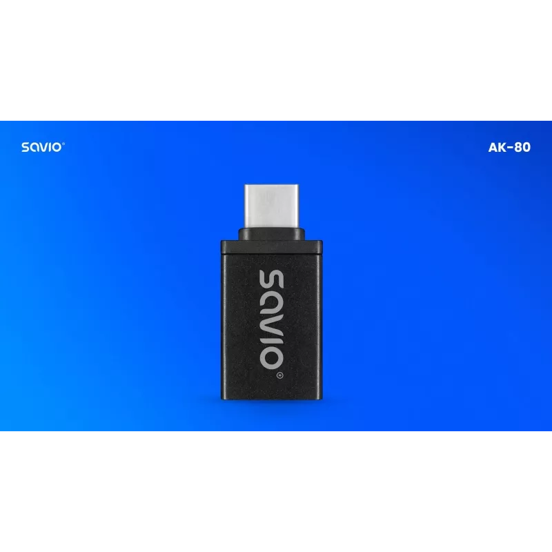 Savio AK-80 videokaapeli-adapteri 0m USB Type-A USB Type-C musta