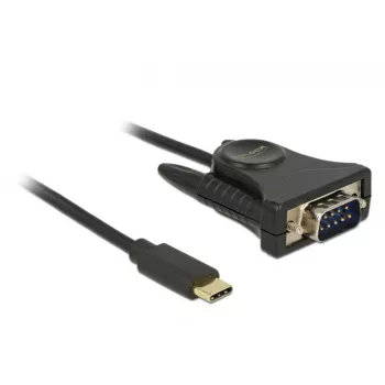 Delock 62964 USB-C - sarja DB9 RS-232 -sovitin, 1,8 m, musta