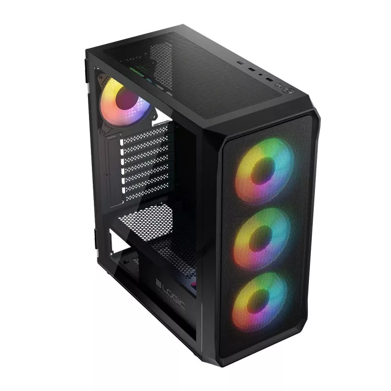LOGIC CONCEPT Portos ARGB ATX Mid-Tower-kotelo, musta