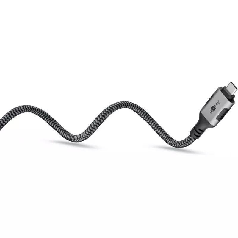 Ethernet-kaapeli USB-C 3.2 Gen2 uros > RJ-45 uros, LAN-sovitin musta/hopea, 3 metriä, punottu tekstiilivaippa