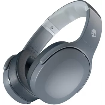 Kuulokkeet Skullcandy Crusher Evo — johdollinen & Bluetooth, harmaa, 40 h akku, USB-C, AUX, taitettava