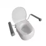Korotettu wc-istuin Mobilex PLN001 integroiduilla käsituilla, polypropeeni, korkeussäädettävä 6–15 cm, enintään 120 kg
