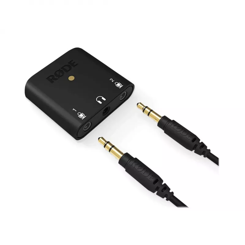 RØDE AI-Micro mobiili äänikortti, 2x 3,5 mm TRS/TRRS -tuloa, 3,5 mm kuulokelähtö, USB-C, musta