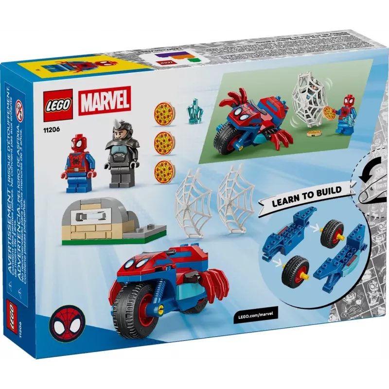 LEGO MARVEL 11206 Spidey moottoripyörällään Rhinoa vastaan