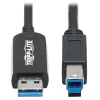 Eaton Tripp Lite Series USB 3.2 Gen 1 Plenum-sertifioitu kuituaktiivikaapeli (AOC) - A/B M/M, musta, 20 m - USB-kaapeli - USB Type-A (M) - USB Type-B (M) - USB 3.2 Gen 1 - 20,0 m - P