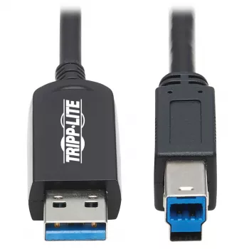 Eaton Tripp Lite Series USB 3.2 Gen 1 Plenum-sertifioitu kuituaktiivikaapeli (AOC) - A/B M/M, musta, 20 m - USB-kaapeli - USB Type-A (M) - USB Type-B (M) - USB 3.2 Gen 1 - 20,0 m - P