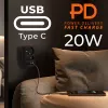 Virranjakaja MACLEAN MCE249 F/B – 2 AC-pistorasiaa (16A + 6A) ja 2×USB-A ja 2×USB-C PD 20W, EU-pistoke, musta