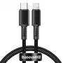 Baseus High Density punottu kaapeli Type-C - Lightning, PD, 20W, 1m (musta)