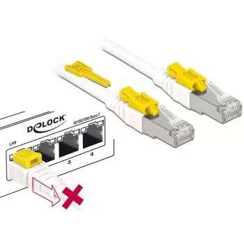 Verkkokaapeli DeLOCK 85330 RJ-45 Cat6a 0,5 m valkoinen