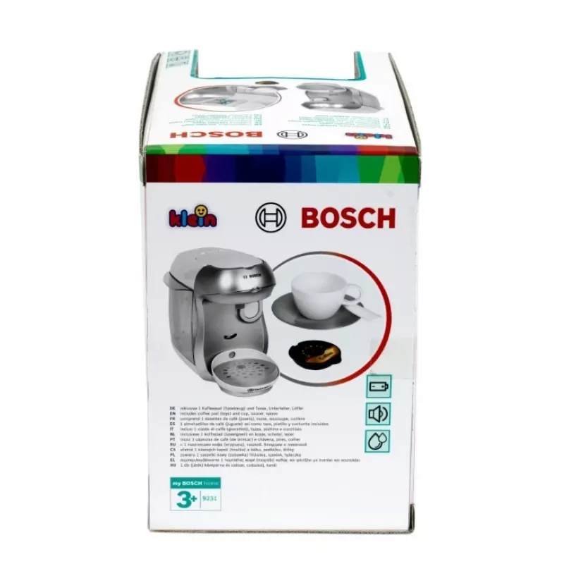 Kahvinkeitin KLEIN Bosch Tassimo 9231 – lelukahvinkeitin, hopea, lasten roolileikki
