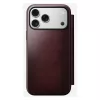 Nomad Modern Leather Folio -puhelinkotelo iPhone 17 Pro Max — nahka, TPU, PC, alumiini, burgundi, 16 cm (6,3 inch)