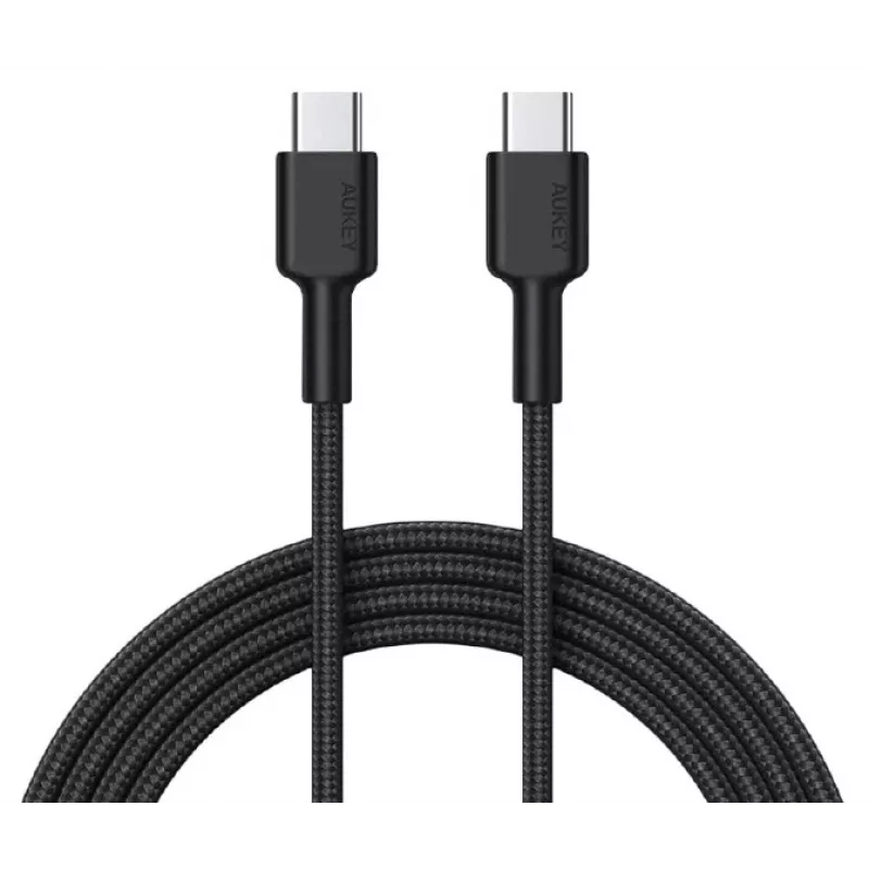 Aukey CB-CD45 USB-C – USB-C -kaapeli, Quick Charge, 0,9 m, musta