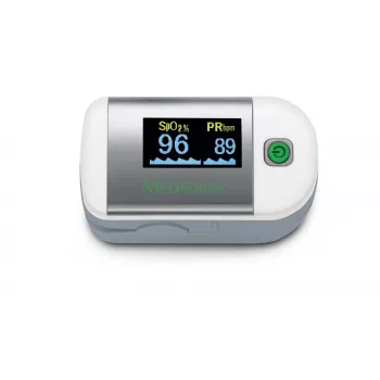Medisana PM 100 Connect -pulssioksimetri, harmaa/valkoinen