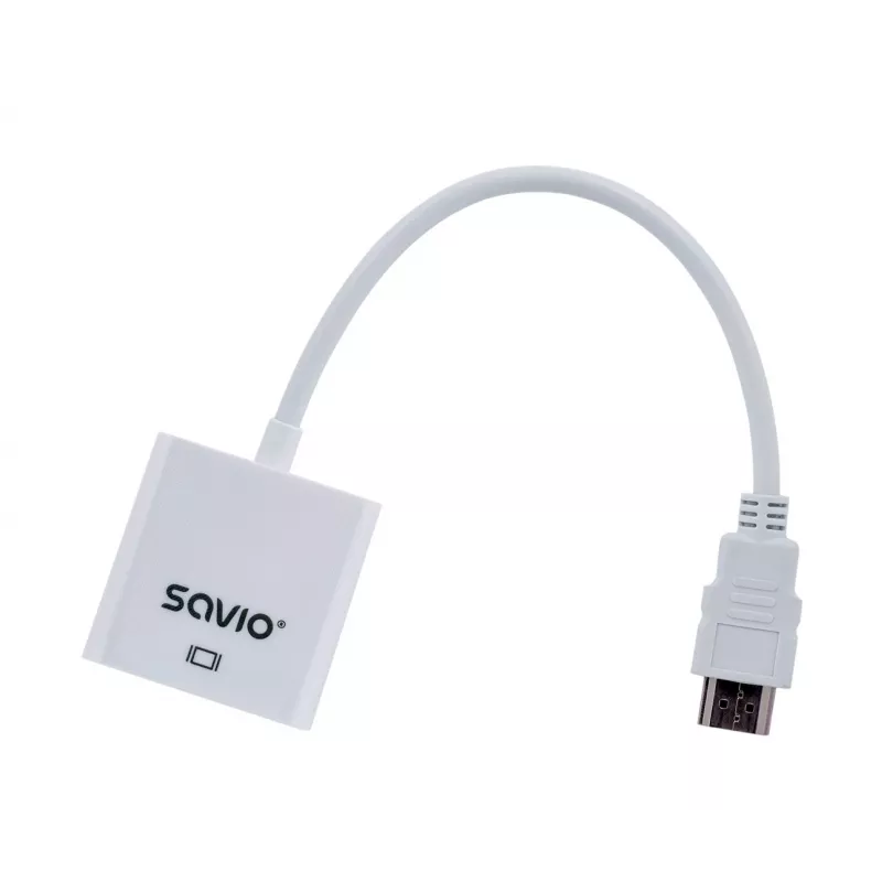 Savio CL-27B videokaapeliadapteri 0,1 m HDMI tyyppi A (standardi) VGA (D-Sub) valkoinen
