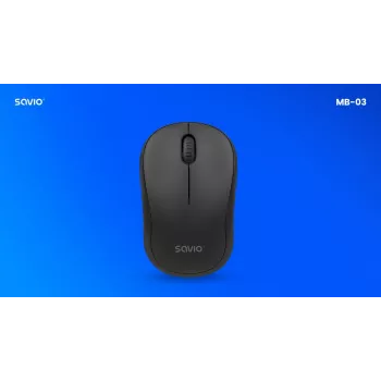 Langaton hiiri SAVIO MB-03, Bluetooth-liitäntä, 1000 DPI, paristo AA, 99×60×39 mm, 51 g, vastaanotin mukana