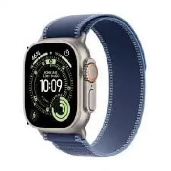 Älykello Apple Watch Ultra 3 GPS + Cellular 49 mm Natural Titanium Blue Bright Trail Loop -rannekkeella