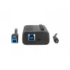 Natec Mantis 2 NHU-1557 4-porttinen USB 3.0 -hubi, USB Type-B -tulo, virtakytkimet, verkkolaite, musta