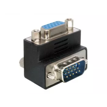 Delock sovitin VGA uros/naaras 90° kulma (65171)