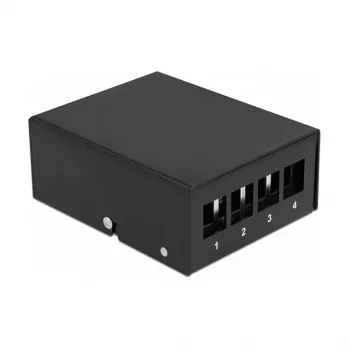 Kytkentäpaneeli DeLOCK Keystone 4 porttia musta