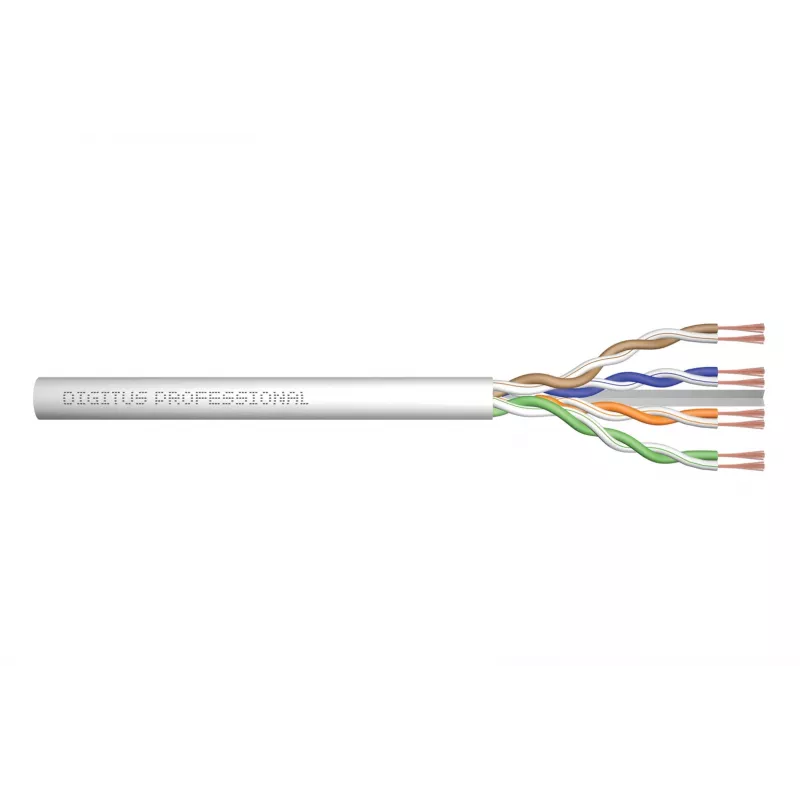 Verkkokaapeli Digitus CAT 6 U/UTP twisted-pair-patchkaapeli, päättämätön 100 m, harmaa