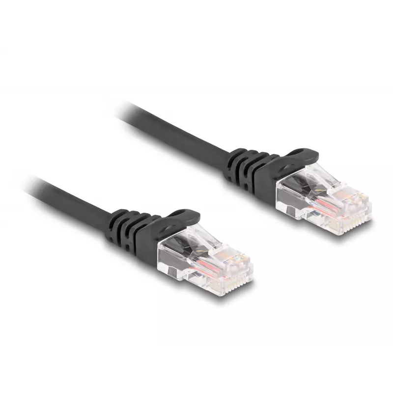 Verkkokaapeli DeLOCK RJ45 spiraalikaapeli pistoke - pistoke Cat.5e 1 m musta
