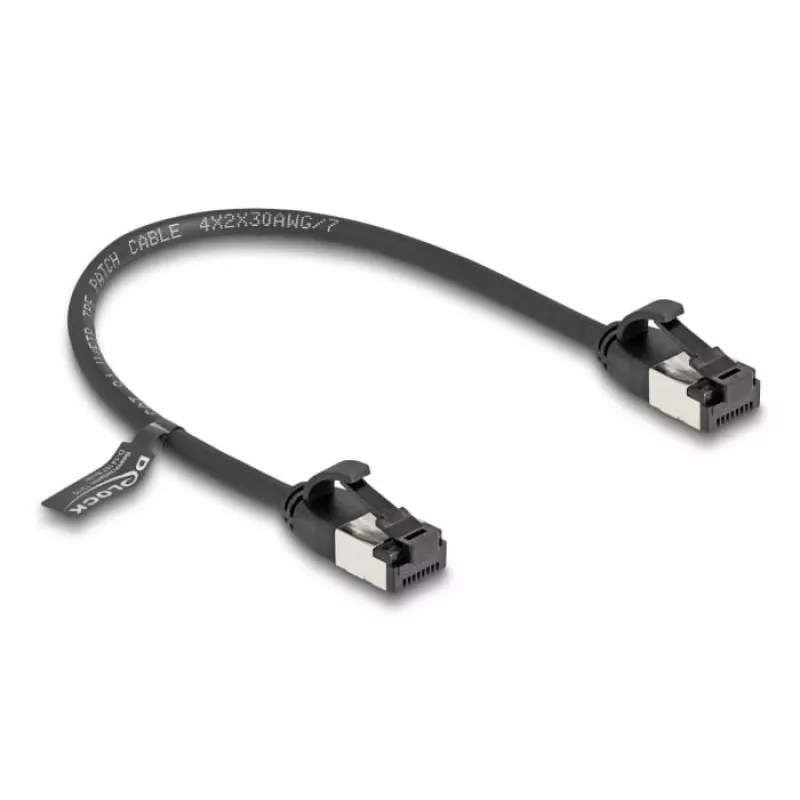 Verkkokaapeli DeLOCK RJ45-kaapeli pistoke-pistoke Cat.8.1 0,25 m musta