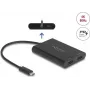 USB Type-C – 2× HDMI 4K 60 Hz adapteri Delock 64309 (DisplayLink)