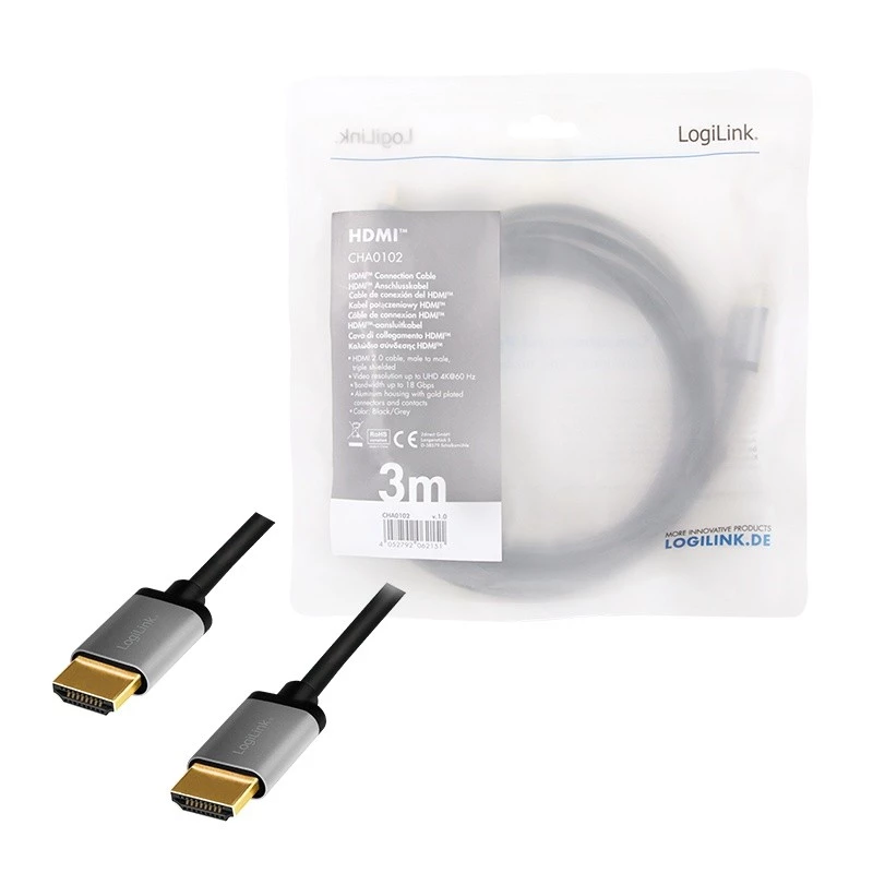 HDMI-kaapeli LogiLink CHA0102 3 m