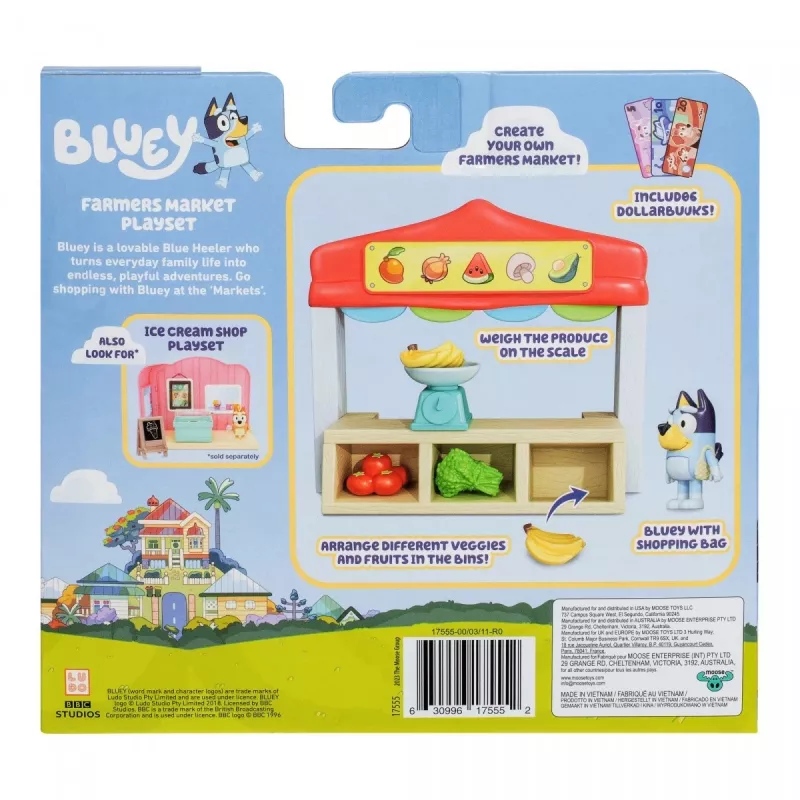 Leikkihahmosetti TMTOYS Mini Bluey ruokakauppa BLU17555 – minihahmosetti leikkihetkiin