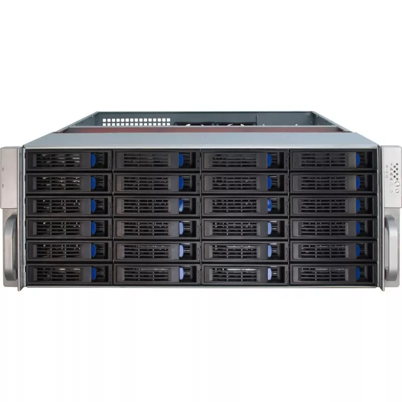 Palvelinkotelo Inter-Tech 4U-4424 rack musta, hopea