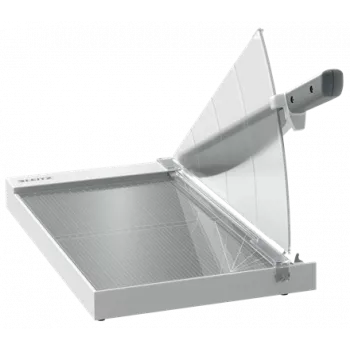 Leitz Precision -toimistopaperileikkuri A4+, 15 arkkia, manuaalinen kiinnitys, ruostumaton teräs, A4 Maxi, 80 g/m², lasi