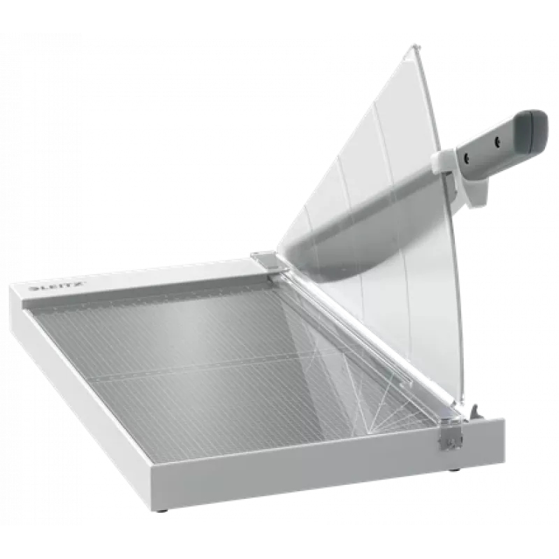 Leitz Precision -toimistopaperileikkuri A4+, 15 arkkia, manuaalinen kiinnitys, ruostumaton teräs, A4 Maxi, 80 g/m², lasi