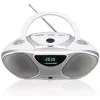 CD-tallennin BLAUPUNKT BB14WH — CD-tallennin MP3-toistolla, USB, LCD, kello, 2x1 W kaiuttimet, hopea/valkoinen