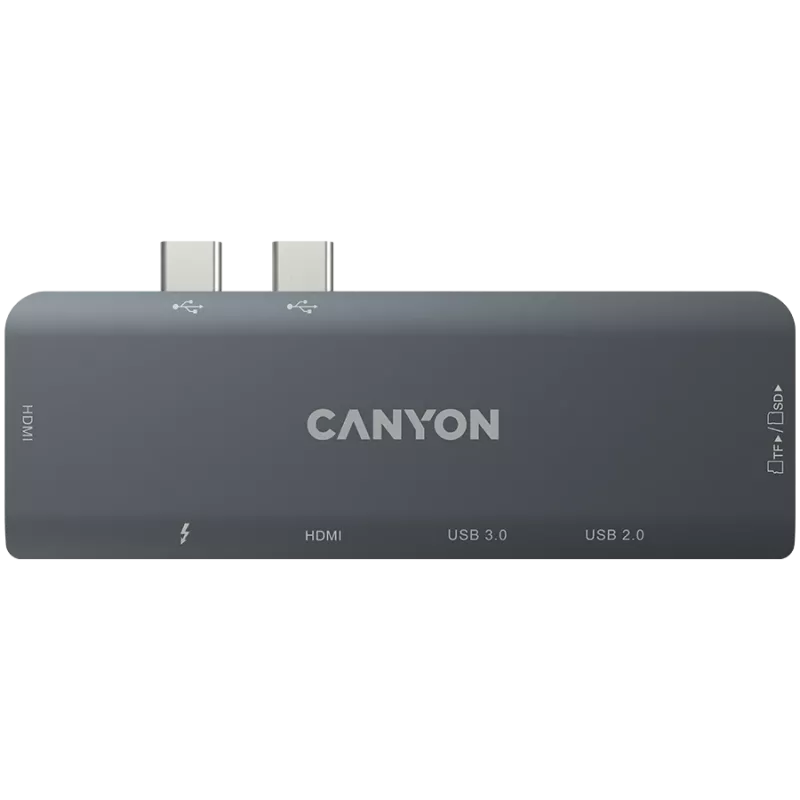 Canyon DS-5 USB 2.0 Type-C harmaa SD-kortinlukija 60 Hz