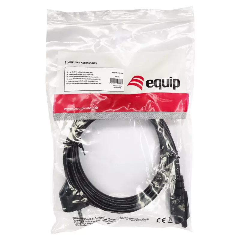 Equip laadukas virtakaapeli, C5 - Schuko