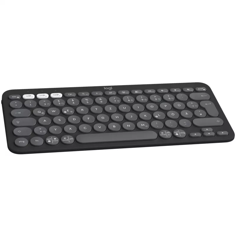 Logitech Pebble Keys 2 K380s - näppäimistö - langaton - Bluetooth LE - QWERTZ - saksa - Tonal Graphite (920-011795)