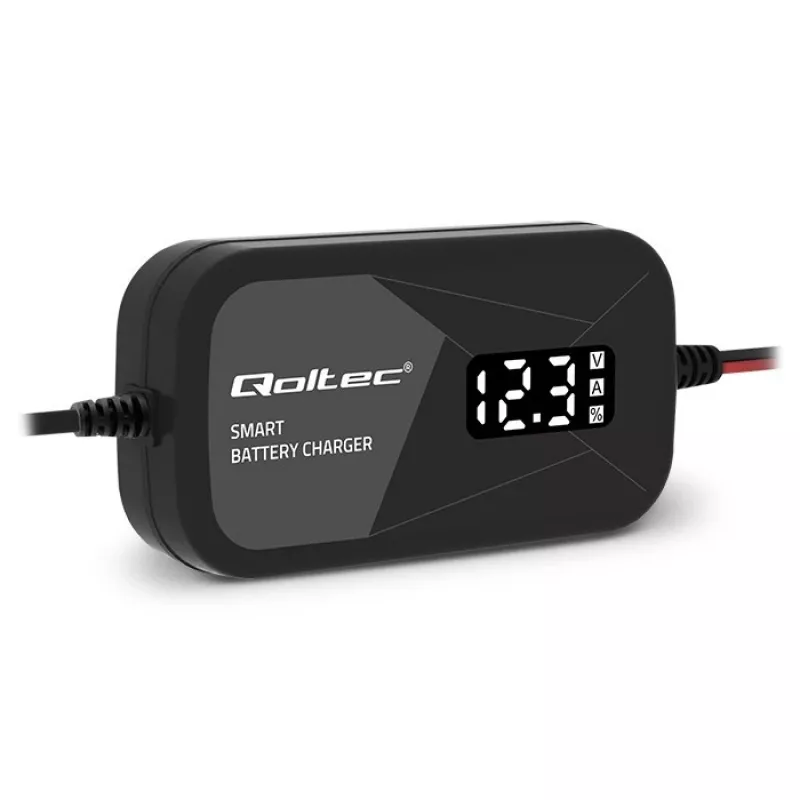 Akkulaturi QOLTEC 52492 12V 2A mikroprosessoriohjauksella ja kennojen regeneroinnilla