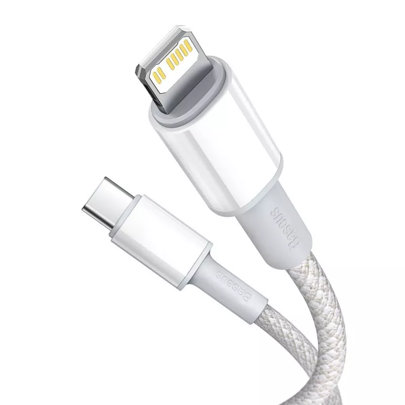 USB-C - Lightning Baseus High Density punottu kaapeli, 20W, PD, 2m (valkoinen)