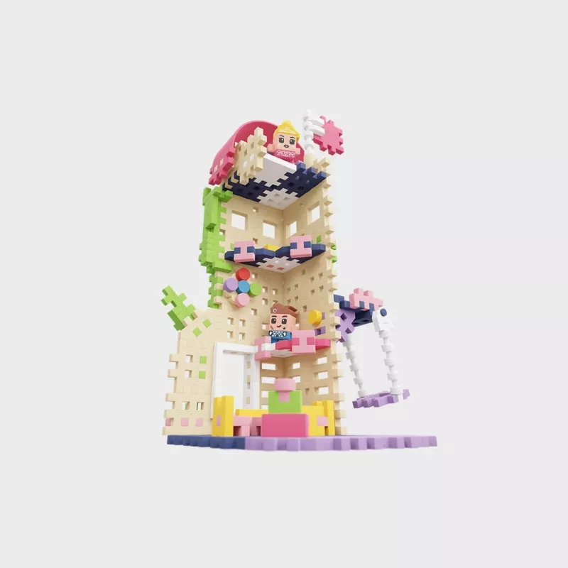 Marioinex Mini Waffle Princess Fantasy -tornin rakennuspalikat, 148 palaa