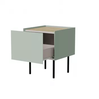 Yöpöytä Cama Meble FELLINI 40x41x60, oliivi öljytetyllä tammilevyllä, 1 laatikko, 2 kpl:n pakkaus