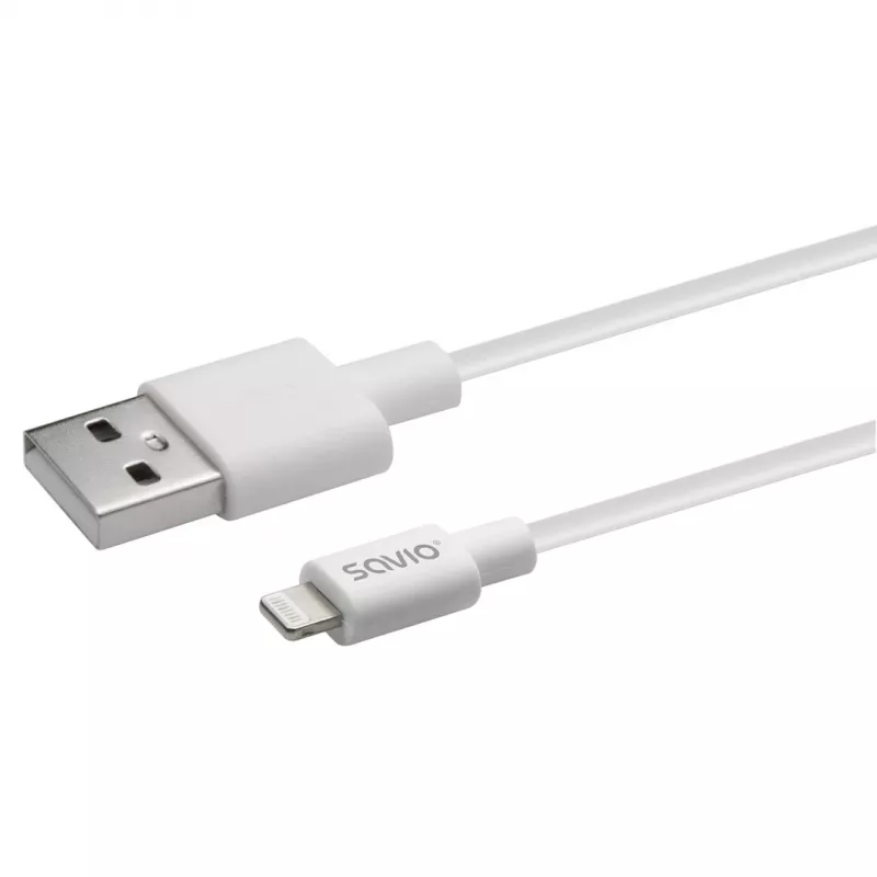 Savio Cl-193 USB-kaapeli USB 2.0 2 m USB A USB C/Lightning valkoinen