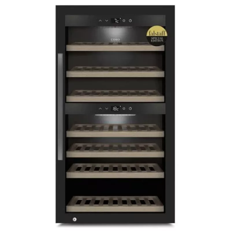 Caso | Smart Wine Cooler | WineExclusive 66 | energiatehokkuusluokka G | vitriini | vapaasti seisova | pullokapasiteetti pulloa | jäähdytystapa kompressoritekniikka | musta