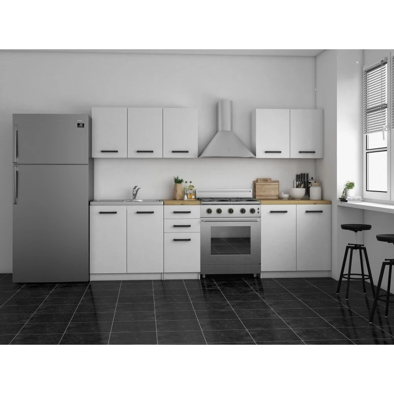 Topeshop KUCHNIA SET 200 BIEL keittiö/ruokailuhuonekalusarja