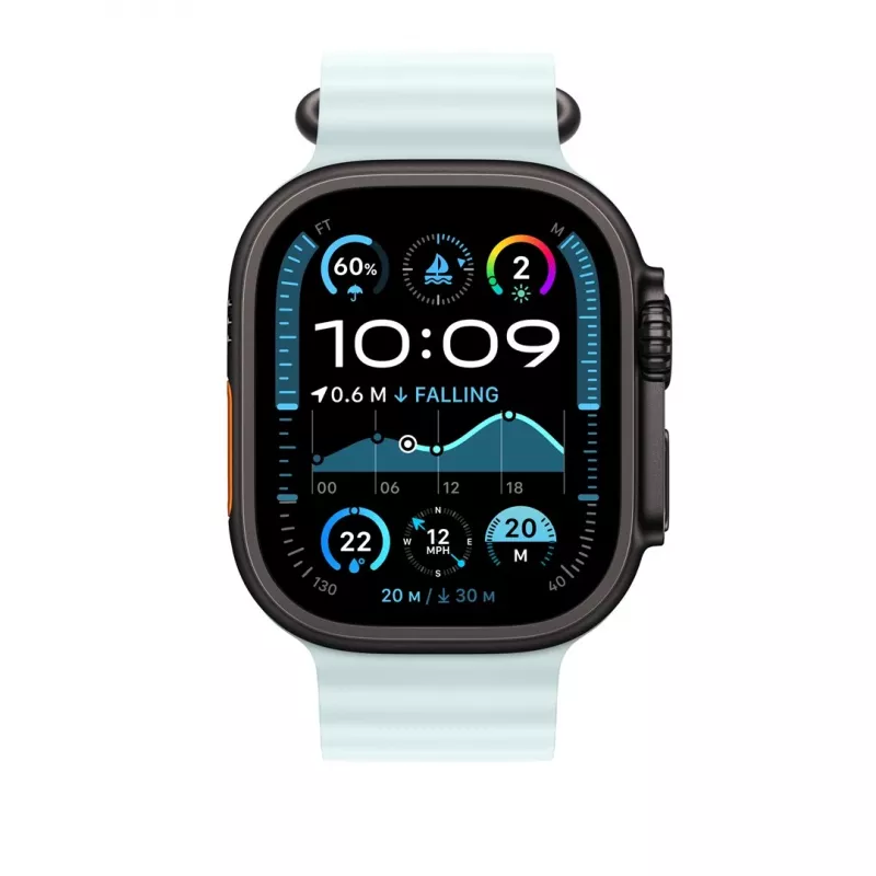 Apple 49mm Ice Blue Ocean -ranneke – musta titaaniviimeistely