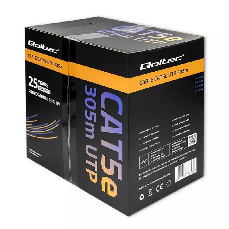 Qoltec verkkokaapeli UTP CAT5E, 305m