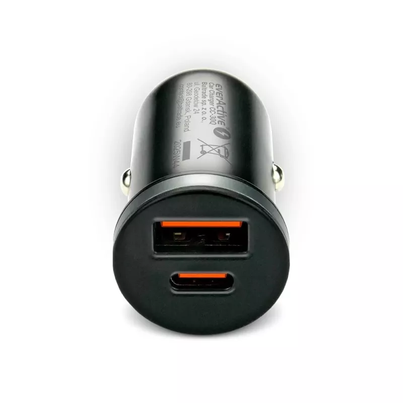 Autolaturi everActive CC-30Q QC3.0 35W – 1x USB-A, 1x USB-C, pikalataus